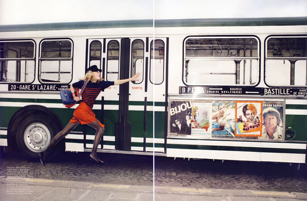 “A toutes jambes” pentru Vogue Paris, editia iunie/iulie 2009; fotograf: Terry Richardson; stilist: Emmanuelle Alt; manechine: Anja Rubik si Natasa Poly